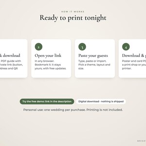 Wedding Seating Chart Template Maker, Paste Guest List, 24x36 Poster, Escort Cards, Table Numbers image 10