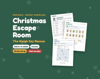 Christmas Escape Room Game, Sleigh Key Rescue, Family Holiday Party (PDF)