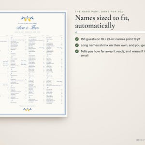 Wedding Seating Chart Template Maker, Paste Guest List, 24x36 Poster, Escort Cards, Table Numbers image 3