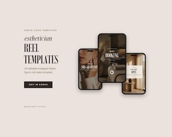 30 plantillas de vídeos cortos para Instagram de esteticistas, material de archivo para spas y marketing de cuidado de la piel (Canva)