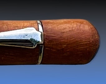 Majestic Jr. 22kt Gold & Chrome Closed-End Rollerball Pen – Swarovski Crystal – Handcrafted Curly Hardwood