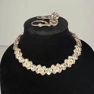Vintage Beverly Hills Schmuckset aus 925er Sterlingsilber mit X- und Herzanhängern, romantischer Herzschmuck, Valentinstagsgeschenk, Jahrestagsgeschenk