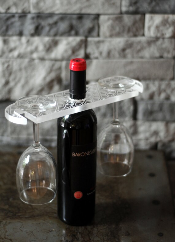 Wine glass holder for two Etsy
