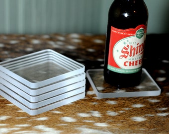 Rectangle clear coasters set of 6
