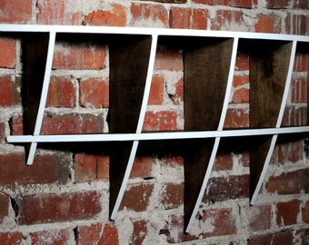 GEOMETRIC BOOK SHELF big 4ft unpainted unstained sanded birch