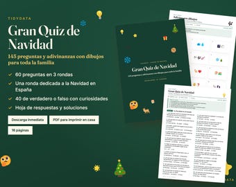 Spanisches Weihnachtsquiz zum Ausdrucken · Quiz de Navidad · 145 Quizfragen auf Spanisch für Familie und Spanischunterricht (PDF)