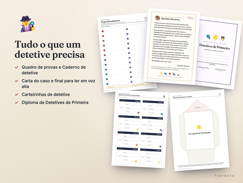 Portugiesischer Mystery-Adventskalender zum Ausdrucken · Calendário do Advento de Mistério · 24 Detektivrätsel für Kinder PDF Bild 6