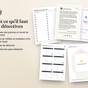 Fransk mystisk adventskalender utskrivbar · Calendrier de l'Avent Enquête · 24 detektivpussel för barn och familj PDF bild 6