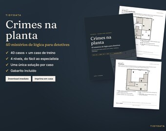 Portugiesische Krimi-Logikrätsel zum Ausdrucken · Crimes na Planta · 40 Detektivfälle auf Portugiesisch (PDF)