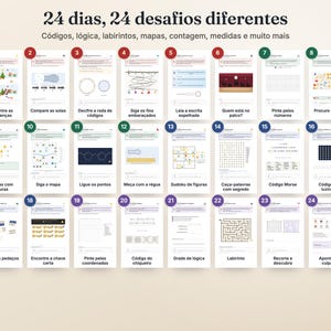 Portugiesischer Mystery-Adventskalender zum Ausdrucken · Calendário do Advento de Mistério · 24 Detektivrätsel für Kinder PDF Bild 3