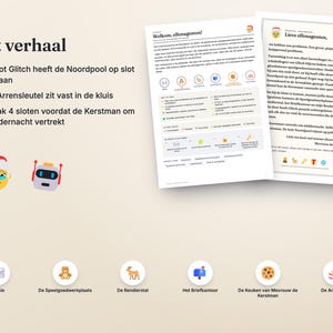 Dutch Christmas Escape Room Printable · Kerst Escape Room voor Kinderen en Gezin · 9 Puzzles, Host Guide · Party Game PDF image 2