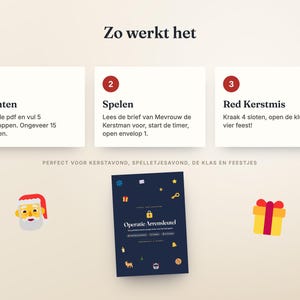 Dutch Christmas Escape Room Printable · Kerst Escape Room voor Kinderen en Gezin · 9 Puzzles, Host Guide · Party Game PDF image 8