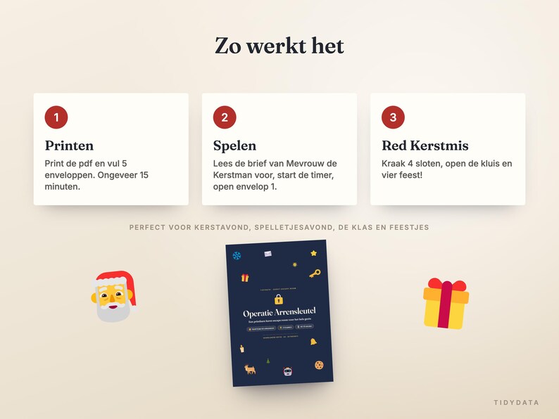 Dutch Christmas Escape Room Printable · Kerst Escape Room voor Kinderen en Gezin · 9 Puzzles, Host Guide · Party Game PDF image 8