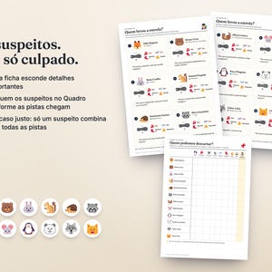Portugiesischer Mystery-Adventskalender zum Ausdrucken · Calendário do Advento de Mistério · 24 Detektivrätsel für Kinder PDF Bild 2