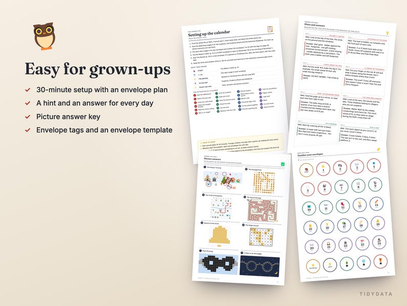 Mysterieuze adventskalender om te printen voor kinderen en het hele gezin · 24 dagen vol detectivepuzzels en aanwijzingen · Kerstcountdownspel (PDF) afbeelding 5