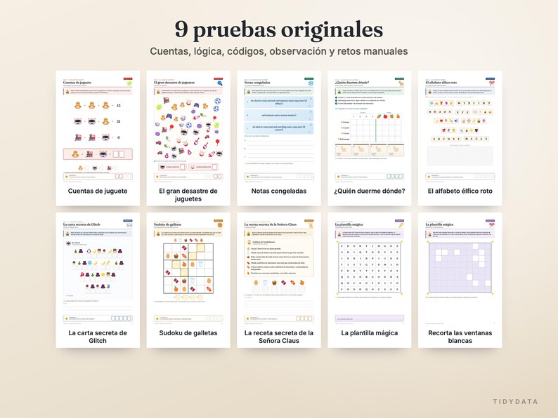 Salle d'évasion de Noël espagnole mexicaine imprimable · Escape Room de Navidad para Niños y Familia · 9 puzzles, guide de l'hôte · PDF image 3
