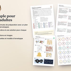 Fransk mystisk adventskalender utskrivbar · Calendrier de l'Avent Enquête · 24 detektivpussel för barn och familj PDF bild 5