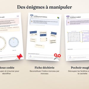 Fransk mystisk adventskalender utskrivbar · Calendrier de l'Avent Enquête · 24 detektivpussel för barn och familj PDF bild 4