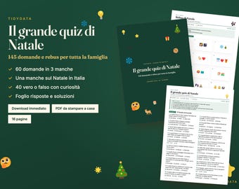 Italienisches Weihnachtsquiz zum Ausdrucken · Quiz di Natale · 145 Quizfragen auf Italienisch für Familie und Feiern (PDF)
