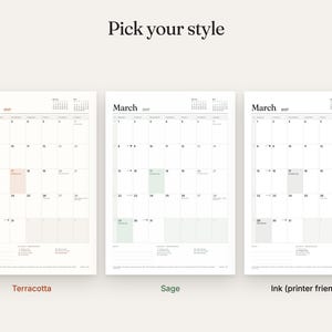 2027 Utskrivbar kalender Irland med helgdagar och månfaser · PDF A4 + US Letter · Måndag eller söndagsstart · Månadsvis, Årsvis bild 3