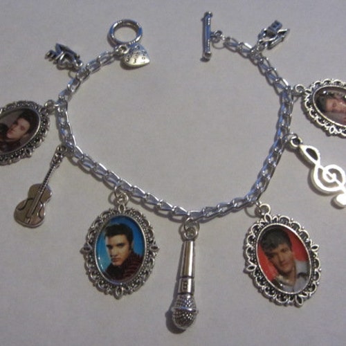 Elvis Charm Bracelet Altered Art Etsy