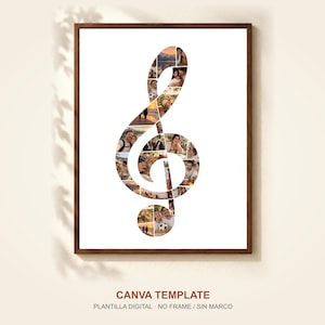 Collage Nota musical editable en Canva, 23 fotos · Regalo para profesor de música