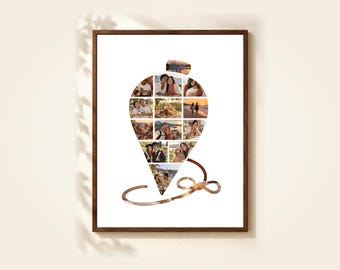 Spinning Top Photo Collage Template, 14 Photos, Editable in Canva