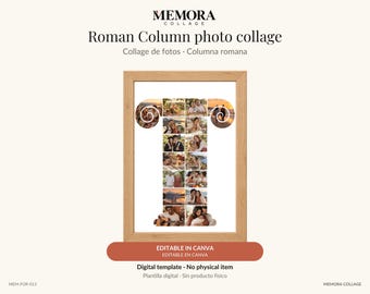 Collage Columna romana: plantilla de 16 fotos editable en Canva