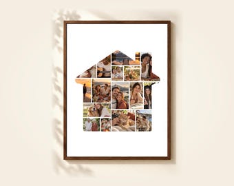 House Photo Collage Template, 16 Photos, Editable in Canva