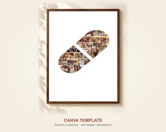 Fotocollage-Vorlage für Canva (16 Fotos), Geschenkidee für Apotheker