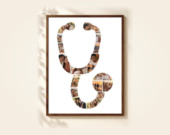Stethoscope Photo Collage Template, 17 Photos, Editable in Canva