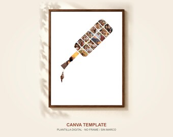 Fotocollage-Vorlage mit Nagellackpinseln für Canva, 16 Fotos, Geschenk für Nageldesigner