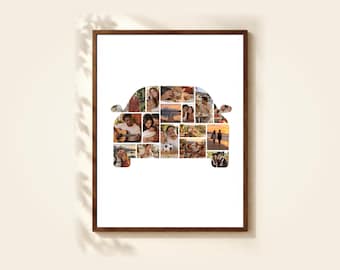 Front View Car Photo Collage Template, 16 Photos, Editable in Canva