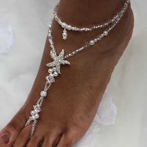 Barefoot Sandal Beach Wedding Barefoot Sandal Pearl Barefoot Sandles Starfish Barefoot Sandals Foot Jewelry