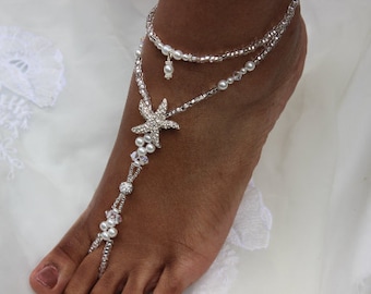 Barefoot Sandal Beach Wedding Barefoot Sandal Pearl Barefoot Sandles Starfish Barefoot Sandals Foot Jewelry