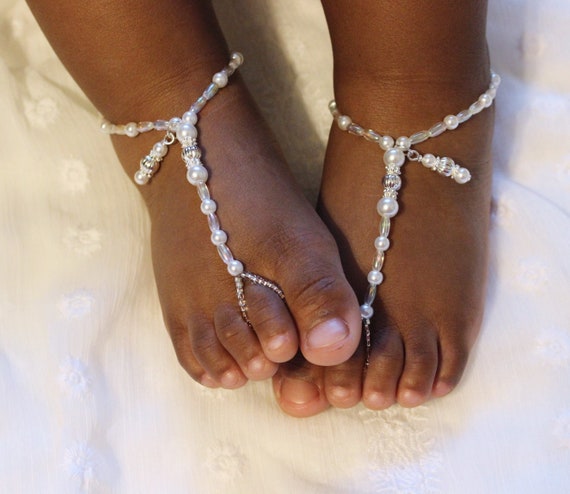 Barefoot Sandals Flower Girl Barefoot Sandal Toddler Barefoot