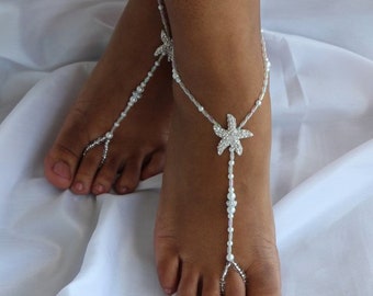 Barefoot Sandal Crystal Beach Wedding Barefoot Sandals Foot Jewelry Anklet Bridesmaids Sandal