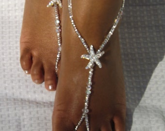 Flower Girl Barefoot Sandals Toddler Barefoot Sandal Foot Jewelry Children Barefoot Starfish Foot Jewelry subtleexpressions