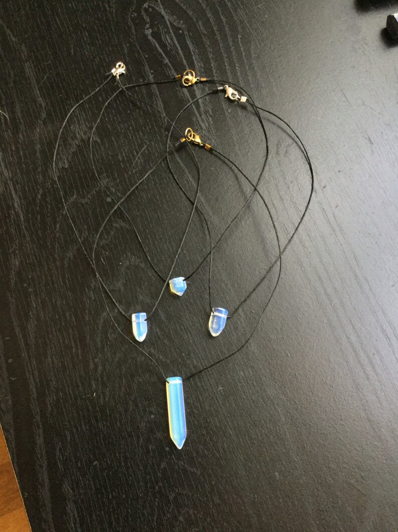 Choker Hemp Black Opalite Simple Necklace
