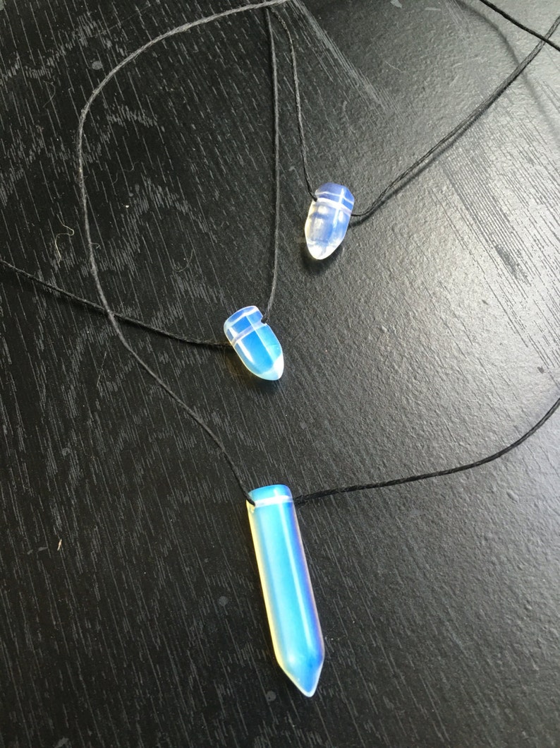 Choker Hemp Black Opalite Simple Necklace