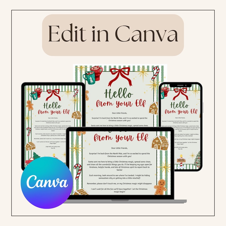 Elf Hello Letter, Elf Goodbye Letter, Elf I'm Back, Christmas Letters ...