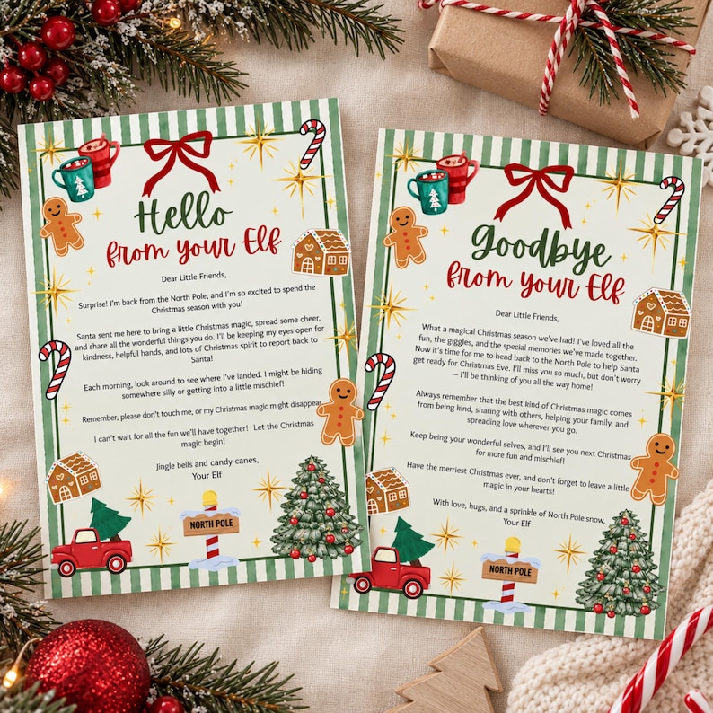 Elf Hello Letter, Elf Goodbye Letter, Elf I'm Back, Christmas Letters ...