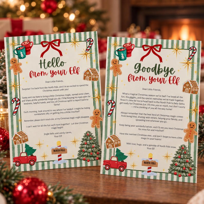 Elf Hello Letter, Elf Goodbye Letter, Elf I'm Back, Christmas Letters ...