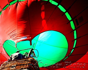 Hot Air Ballonist, Fine Art Photo, Hot Air Balloon Photo, Red, Green, Travel Photography, Art for Walls, Gifts for Guys, Red Balloon Photo