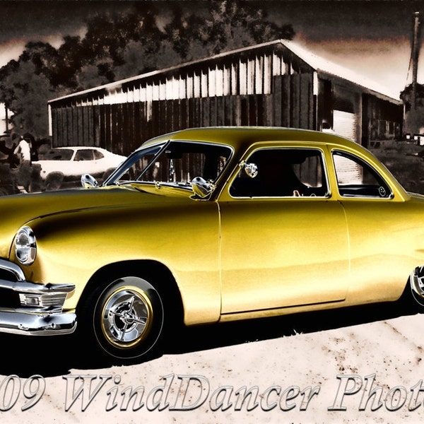 1950 Ford Lowrider - 8 x 12 Fine Art Photo - Lowrider - Old Ford - Classic Car Photo - Retro - Americana -  Pop of Color - Gift Idea for Men