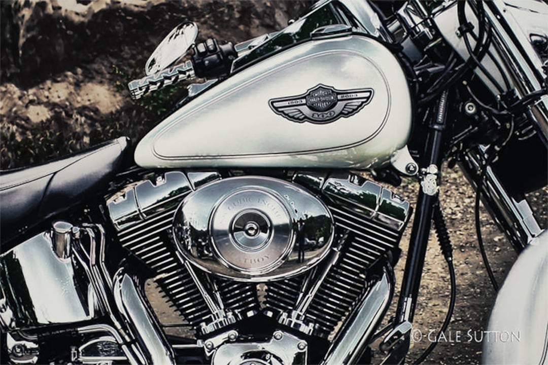 Harley Davidson, Fine Art Photo, Americana, Black, Chrome, Gift for