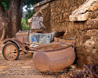 1923 Rusty Model T, Fine Art Photo, 11x14 Matted Photo, Whaling Ship, Model T, Old Prison, Hawaii, Home or Office Decor, Gifts for Guys