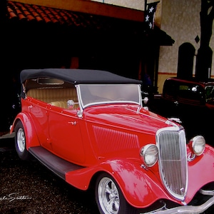 1932 Ford Roadster, Classic Car, Fine Art Photo, Old Car Art, Retro, &#39;32 Ford, Retro Art, Art for Walls, Red, Black, Roadster, Gift for Guys