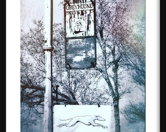 Route 66 Photo, Greyhound Bus, Fine Art Photo, Vintage Sign