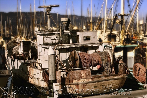 Old Fishing Boat, Fine Art Photo, Gift for Men, Fishing Boats